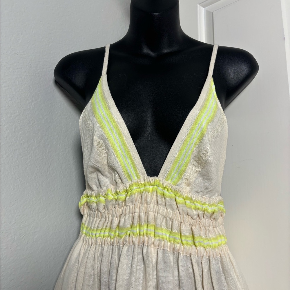 LEMLEM Gete hand spun woven halter maxi sun/cover Dress in lomi keylime - Picture 10 of 16